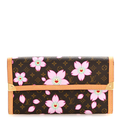 Louis Vuitton Monogram Cherry Blossom Porte Tresor International Wallet Brown 1 of 11