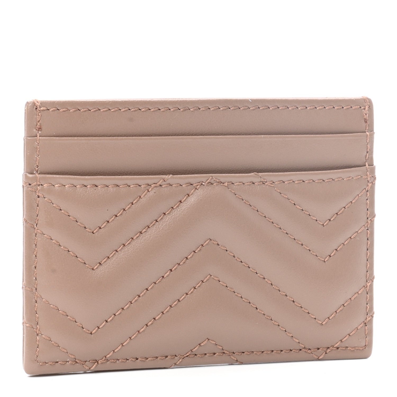 Gucci Calfskin Matelasse GG Marmont Card Holder Porcelain Rose 3 of 6