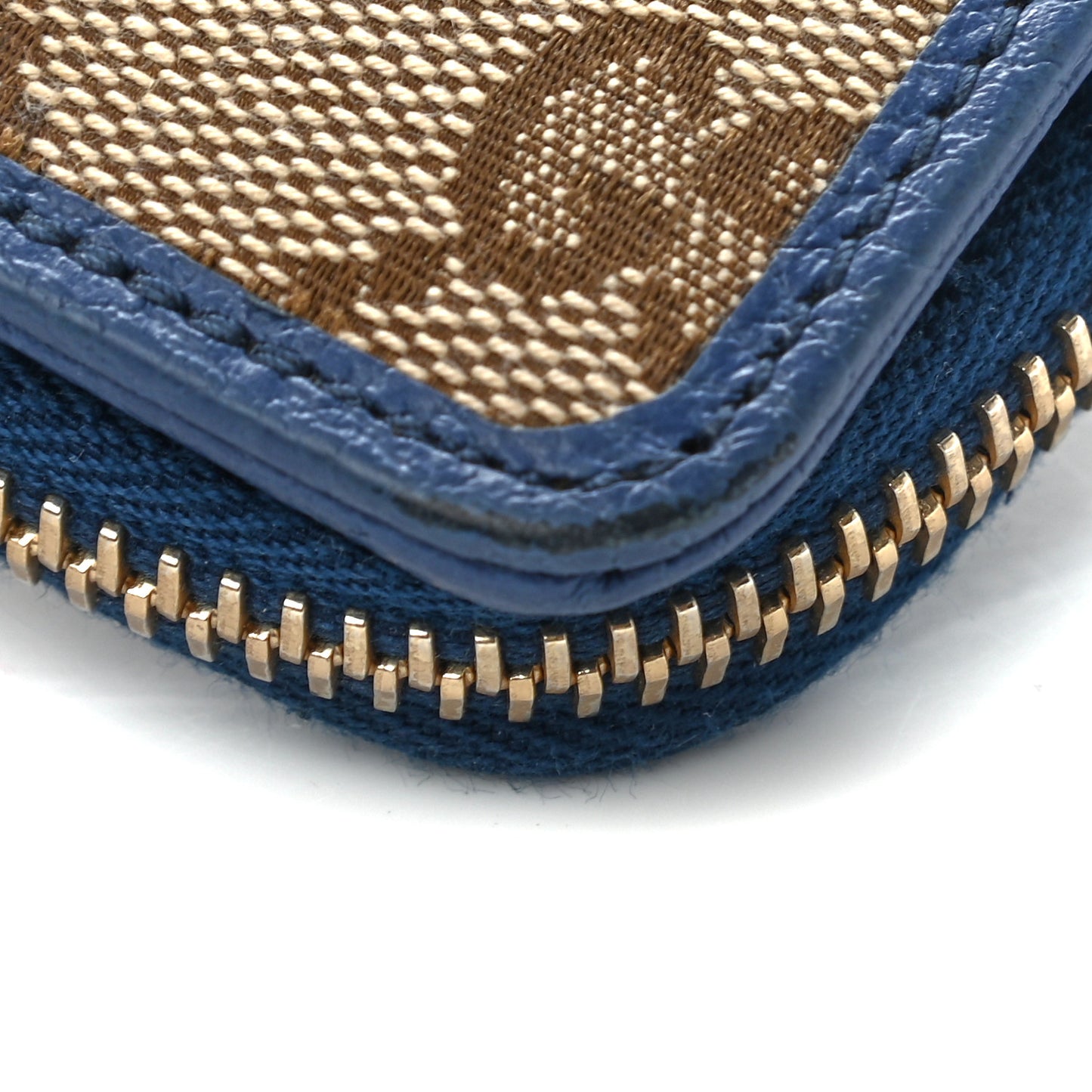 Monogram Dollar Calfskin Zip Around French Flap Wallet Beige Ebony Caspian