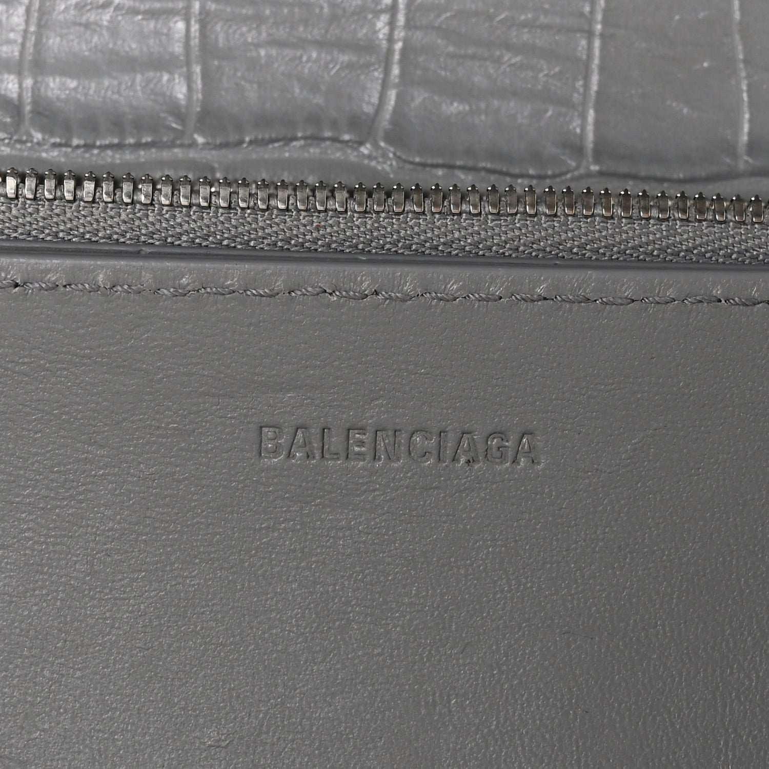 Balenciaga Extra Supple Calfskin Crocodile Embossed Small Gossip Bag Grey 8 of 12