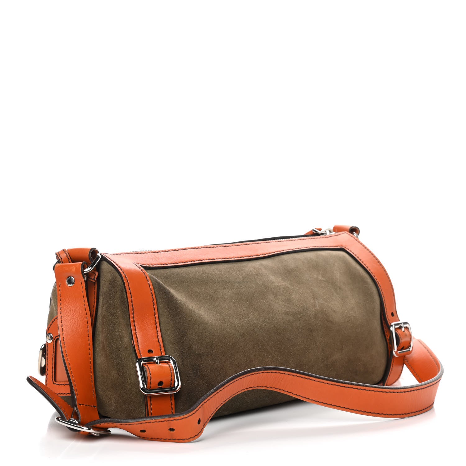 Prada Scamosciato Suede Shoulder Bag Militare Orange 3 of 14