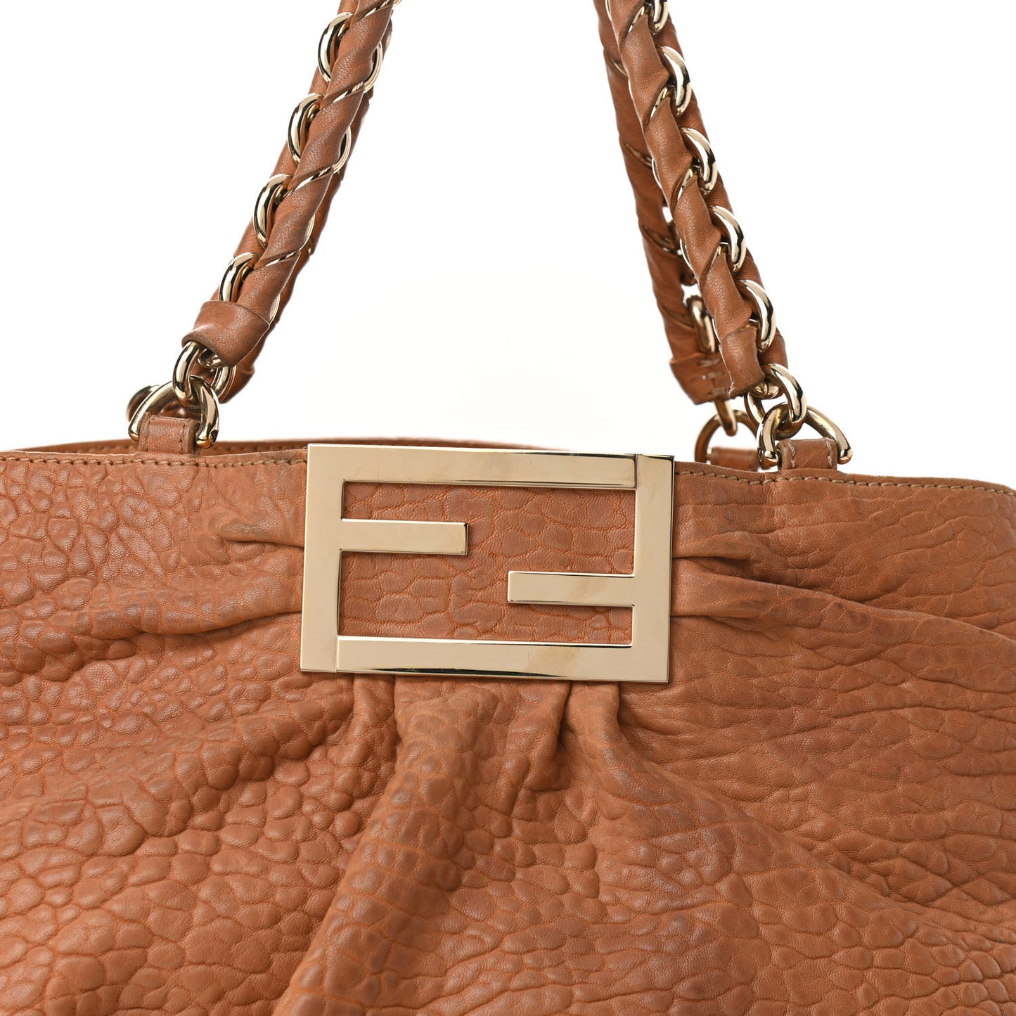 Crinkled Lambskin Mia Tote Camel