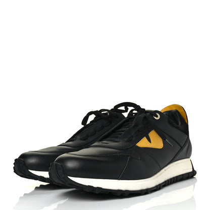 Fendi Vitello Elite Spike Monster Eyes Runner Sneakers 8 Black 3 of 9