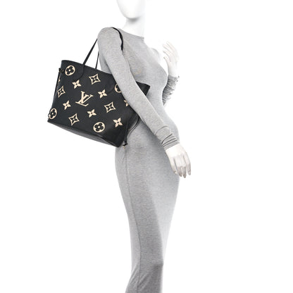 Louis Vuitton Empreinte Monogram Giant Neverfull MM Black Beige 2 of 10