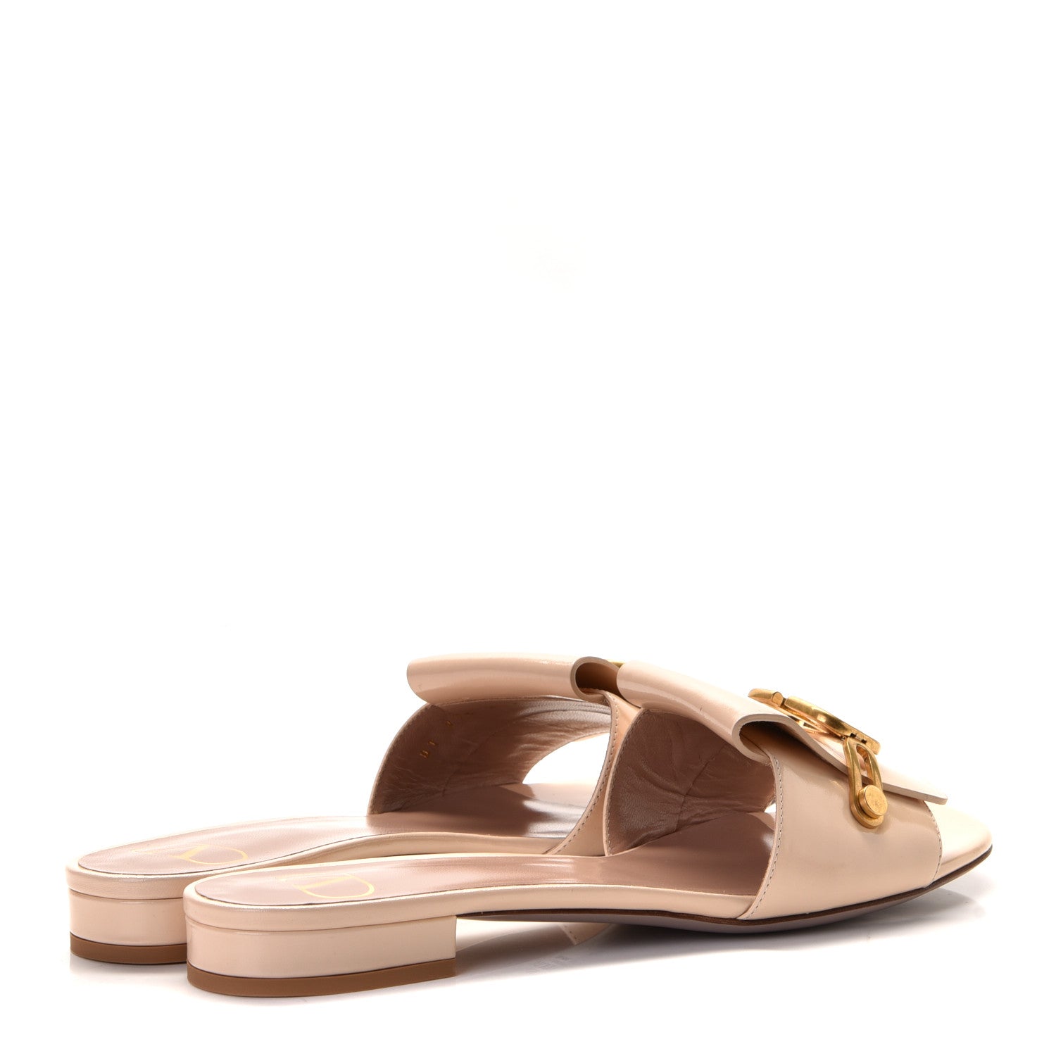 Valentino Garavani Patent VLogo Slides 39 Light Beige 4 of 10