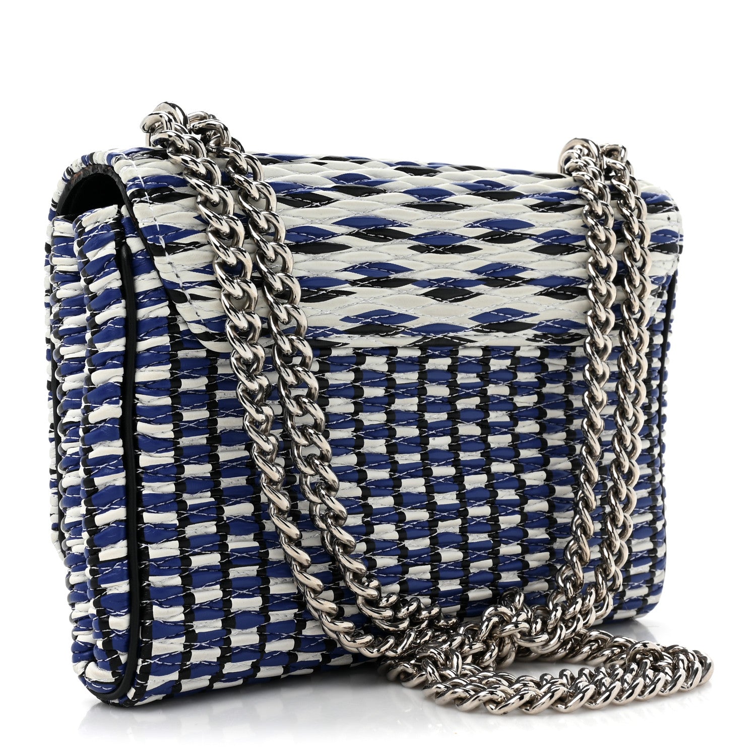 Louis Vuitton Calfskin Epi Smock Louise MM Chain Clutch Smoke 3 of 11