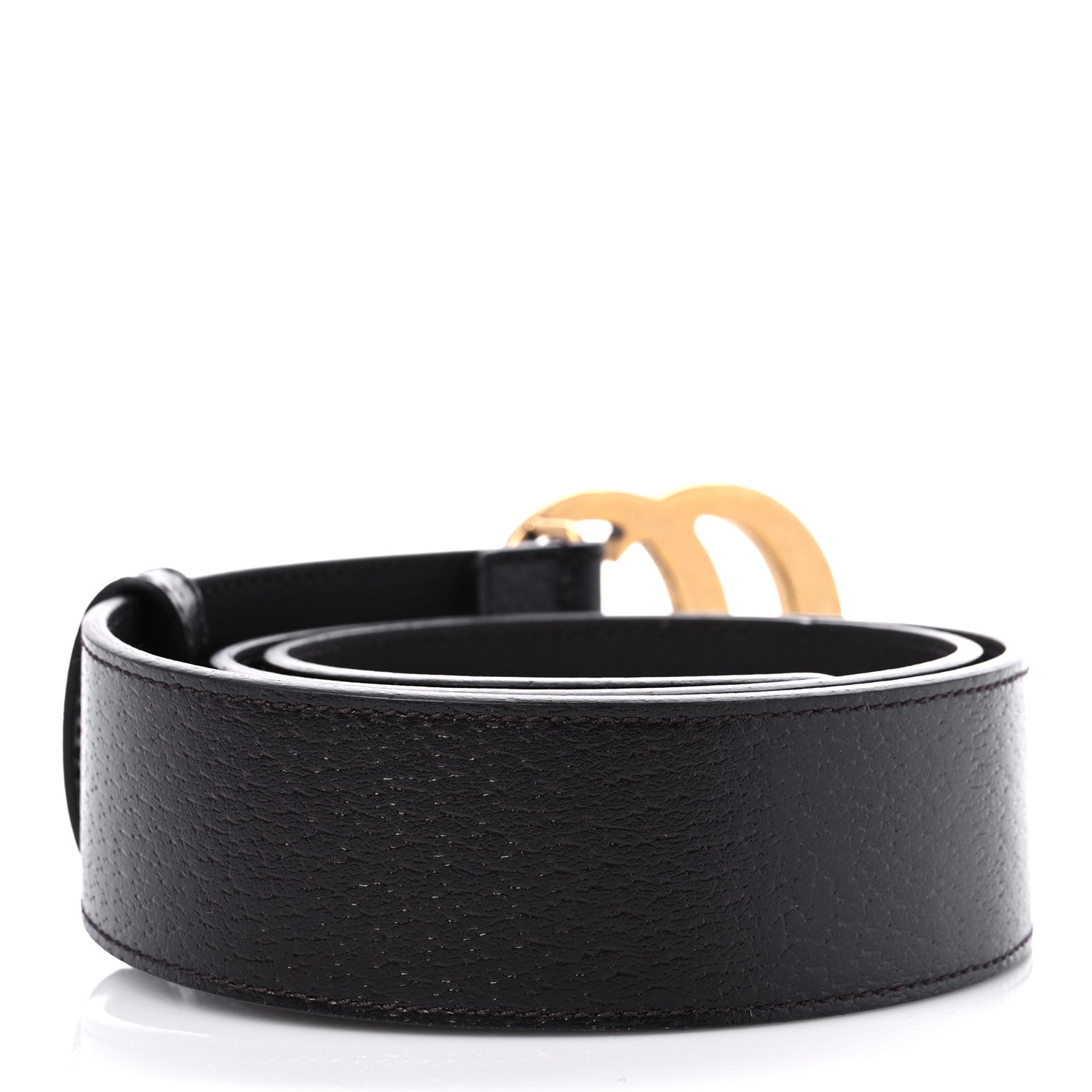 Gucci Textured Dollar Calfskin Double G 40mm Belt 90 36 Dark Cocoa 2 of 5
