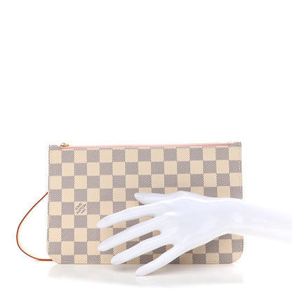 Louis Vuitton Damier Azur Neverfull MM GM Pochette Rose Ballerine 2 of 6