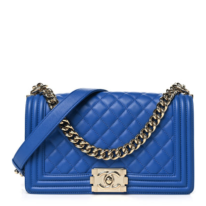 Chanel Calfskin Quilted Medium Boy Flap Blue 1 of 10