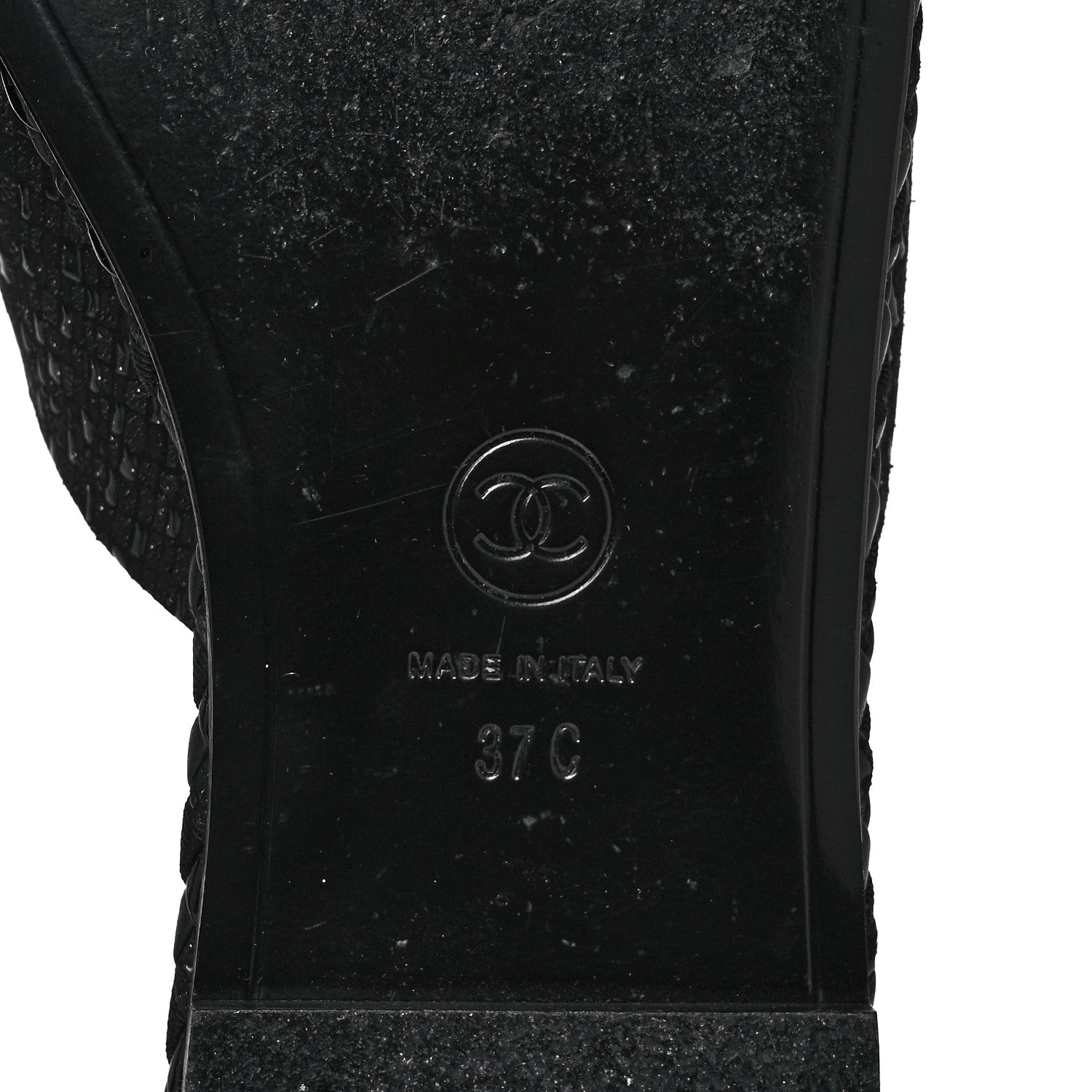 Chanel Fabric Mule Sandals 37 Black 6 of 9