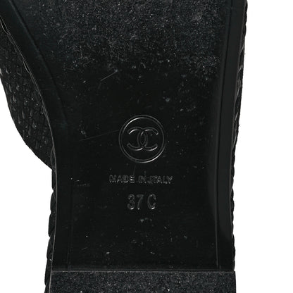 Chanel Fabric Mule Sandals 37 Black 6 of 9
