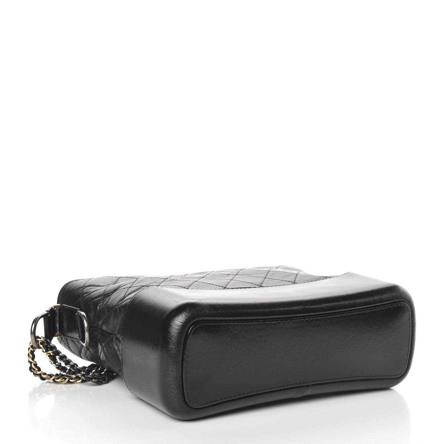 Aged Calfskin Quilted Medium Gabrielle Hobo Black