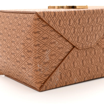 Saint Laurent Calfskin Monogram Take Away Box Dusty Vintage Brown Gold 9 of 14