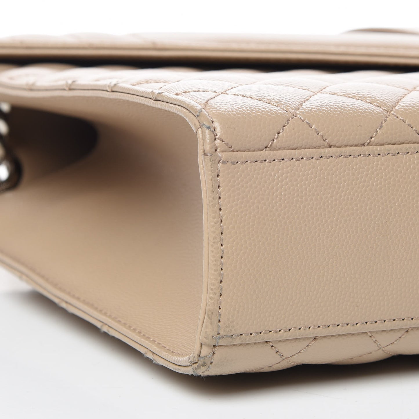 Grain De Poudre Large Tri-Quilt Monogram Satchel Dark Beige