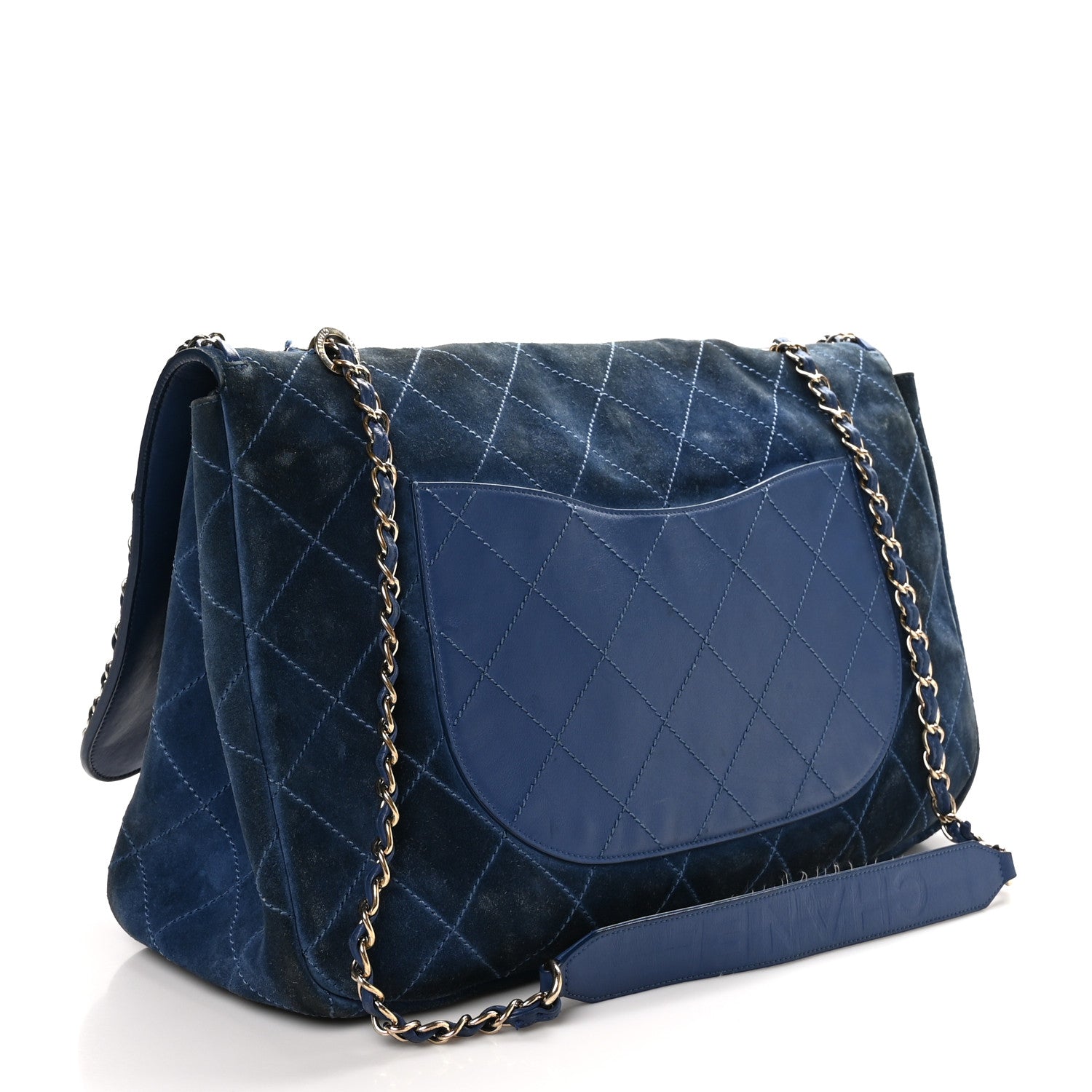 Chanel x Pharrell Williams Suede Lambskin XXL Flap Bag Navy