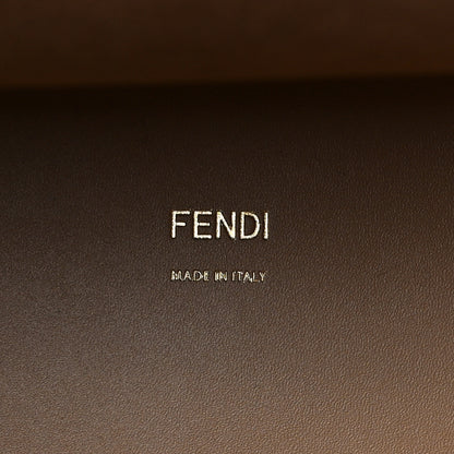 Fendi Vitello King Plexiglass Elaphe Python Print Logo Medium Fendi Sunshine Shopper Tote Miele Scuro Makeup 6 of 7