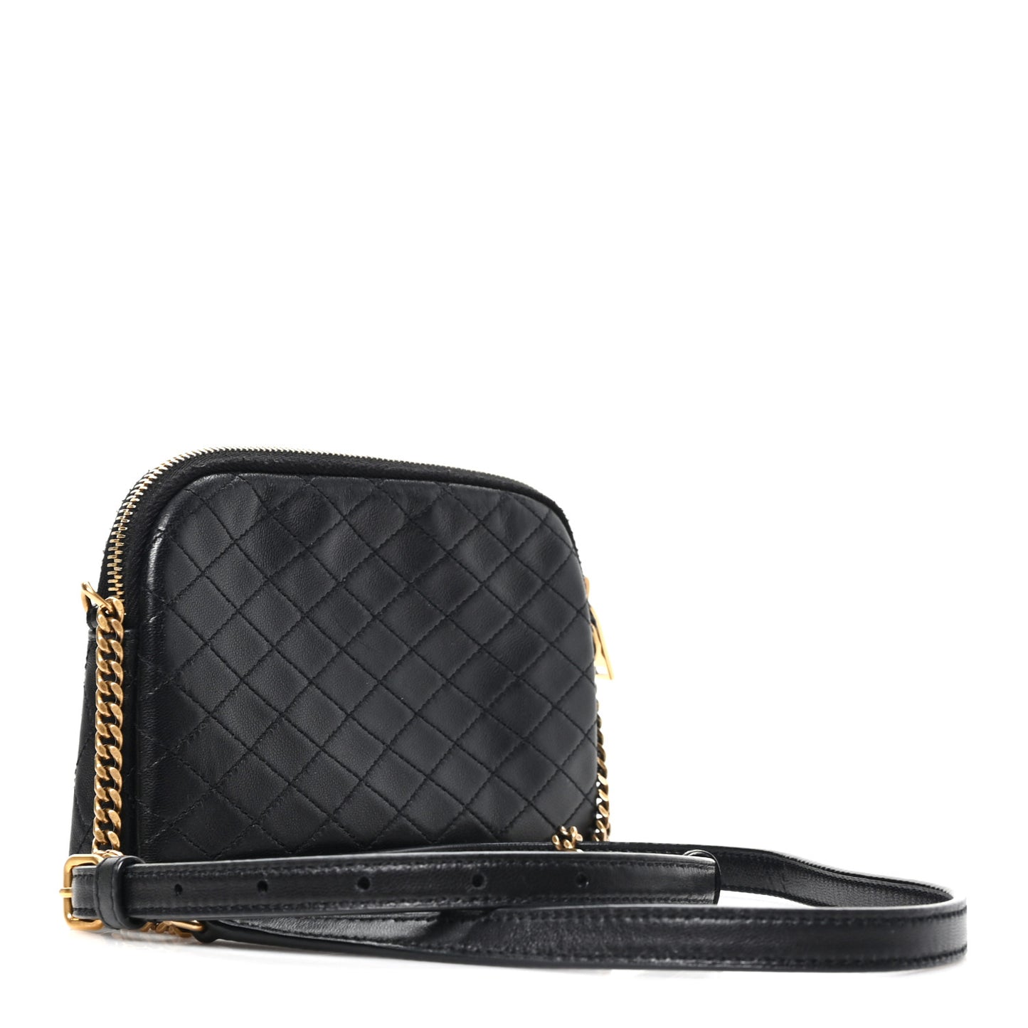 Lambskin Quilted Gaby Zipped Pouch Black