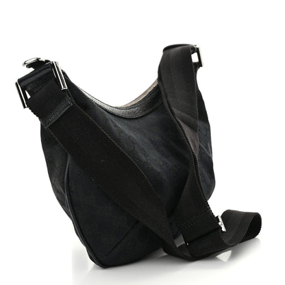 Gucci Monogram Medium Half Moon Hobo Black 3 of 10