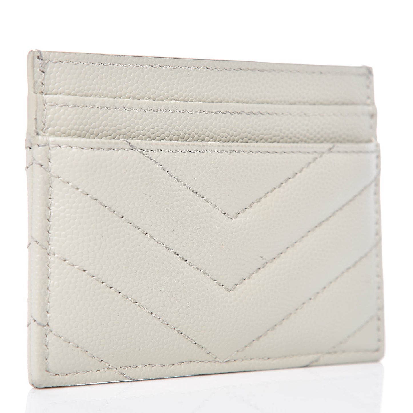 Grain De Poudre Matelasse Chevron Card Case Crema Soft
