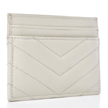Saint Laurent Grain De Poudre Matelasse Chevron Card Case Crema Soft 3 of 8