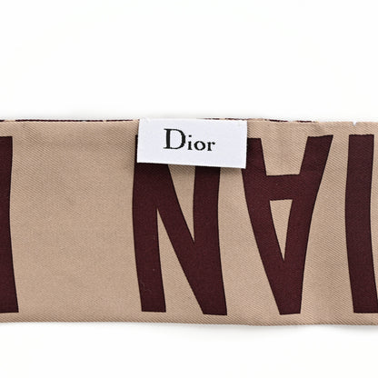 Christian Dior Silk Oblique Mitzah Scarf Bordeaux 3 of 8