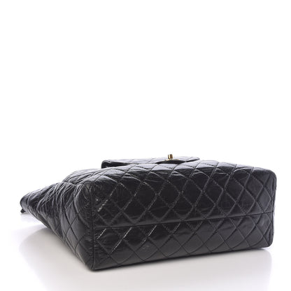 Chanel Glazed Calfskin Quilted Large Front Pocket Tote Black 4 of 10