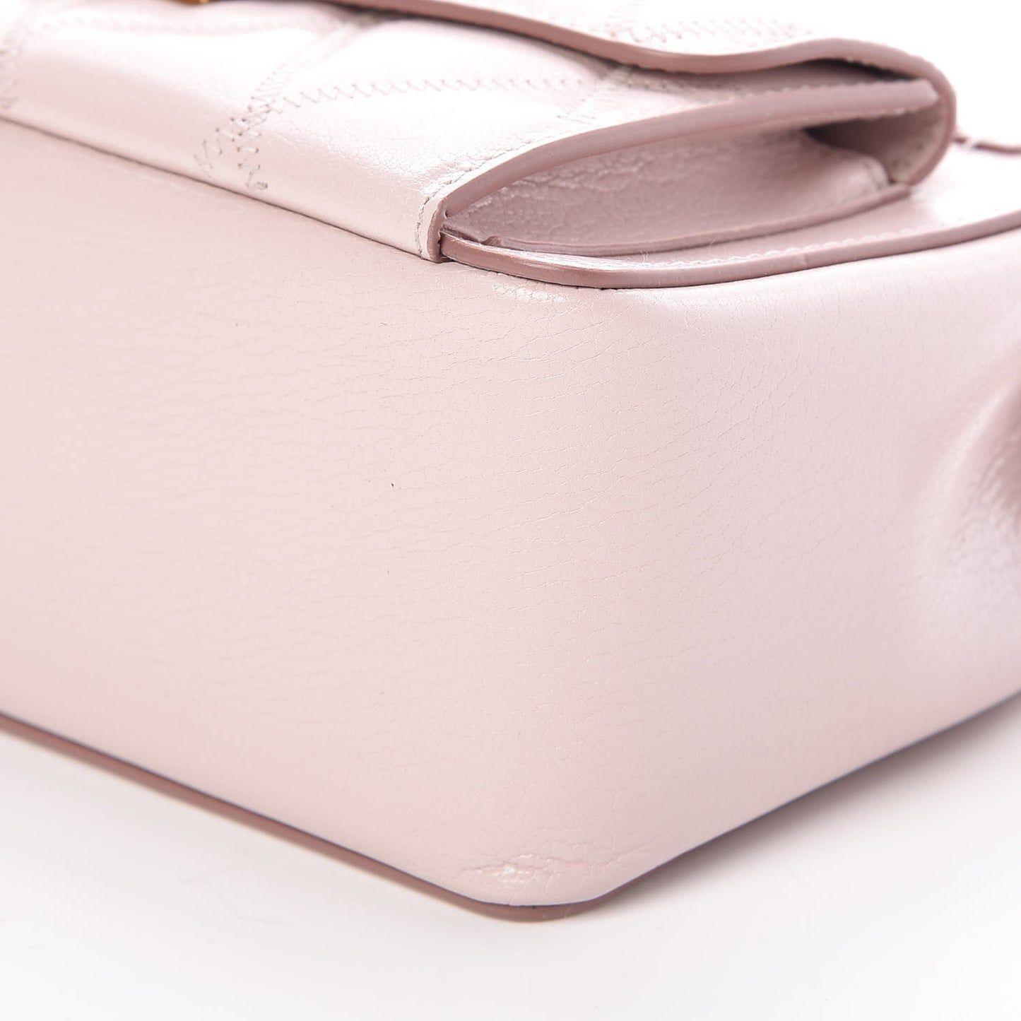 Goatskin Diamond Quilted Pocket Crossbody Pale Pink