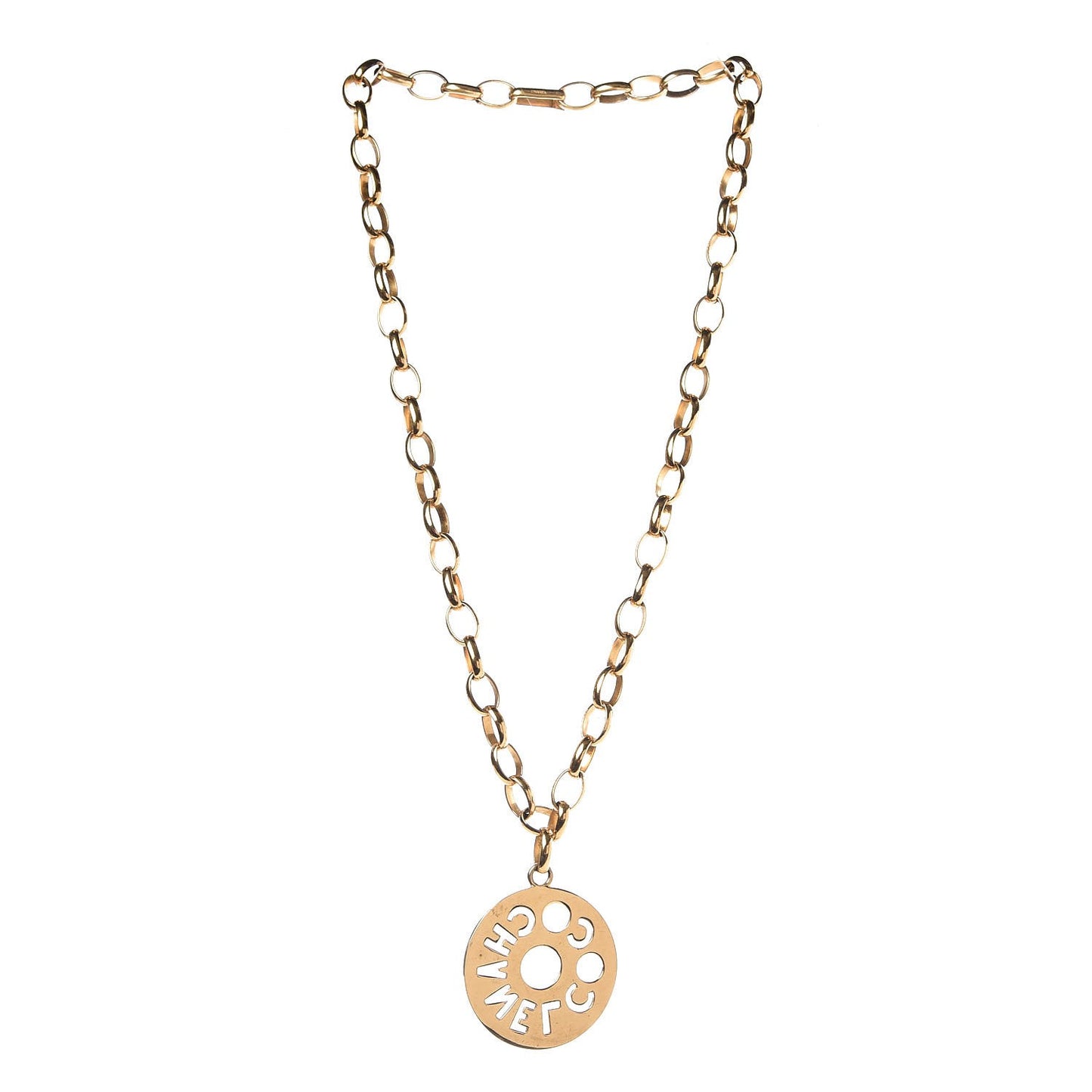 Medallion Long Chain Necklace Gold