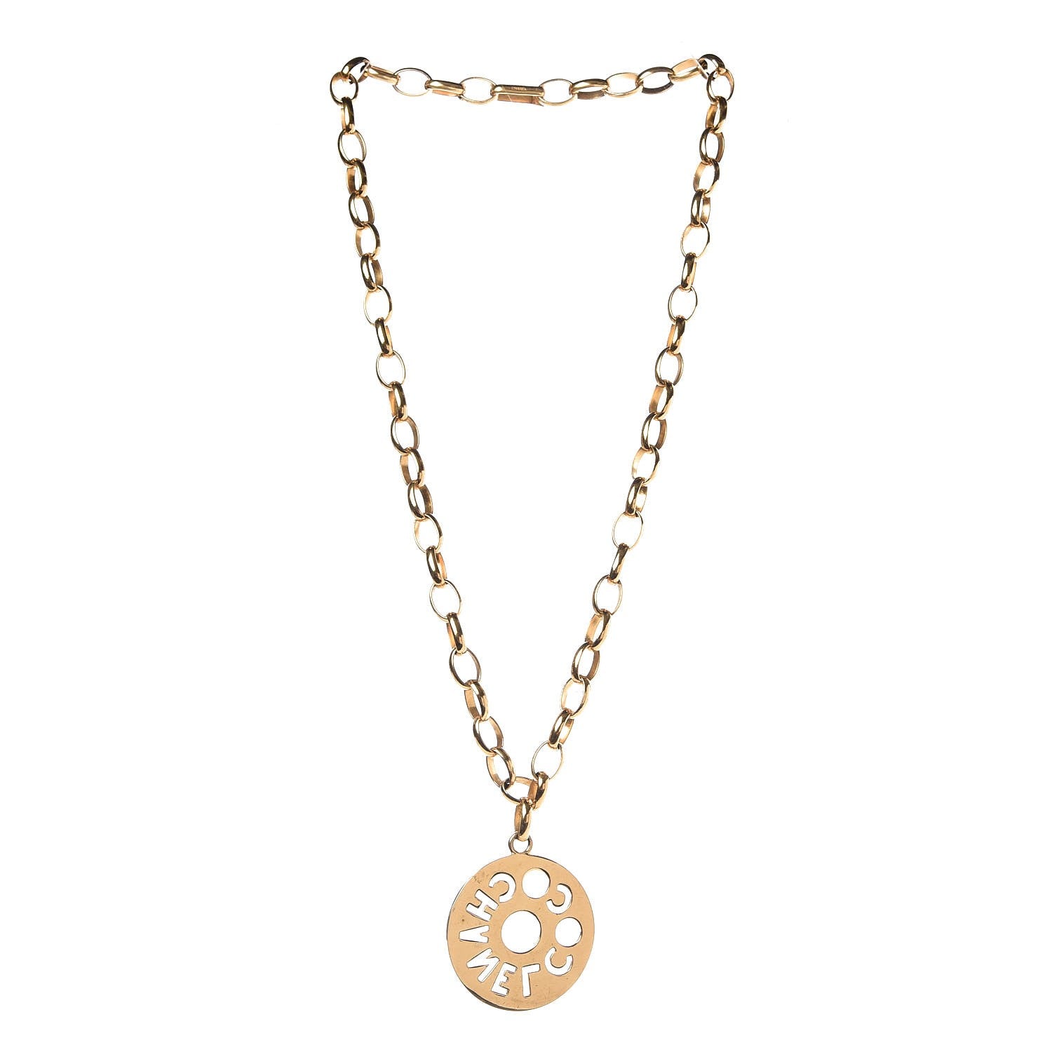 Chanel Medallion Long Chain Necklace Gold 3 of 5