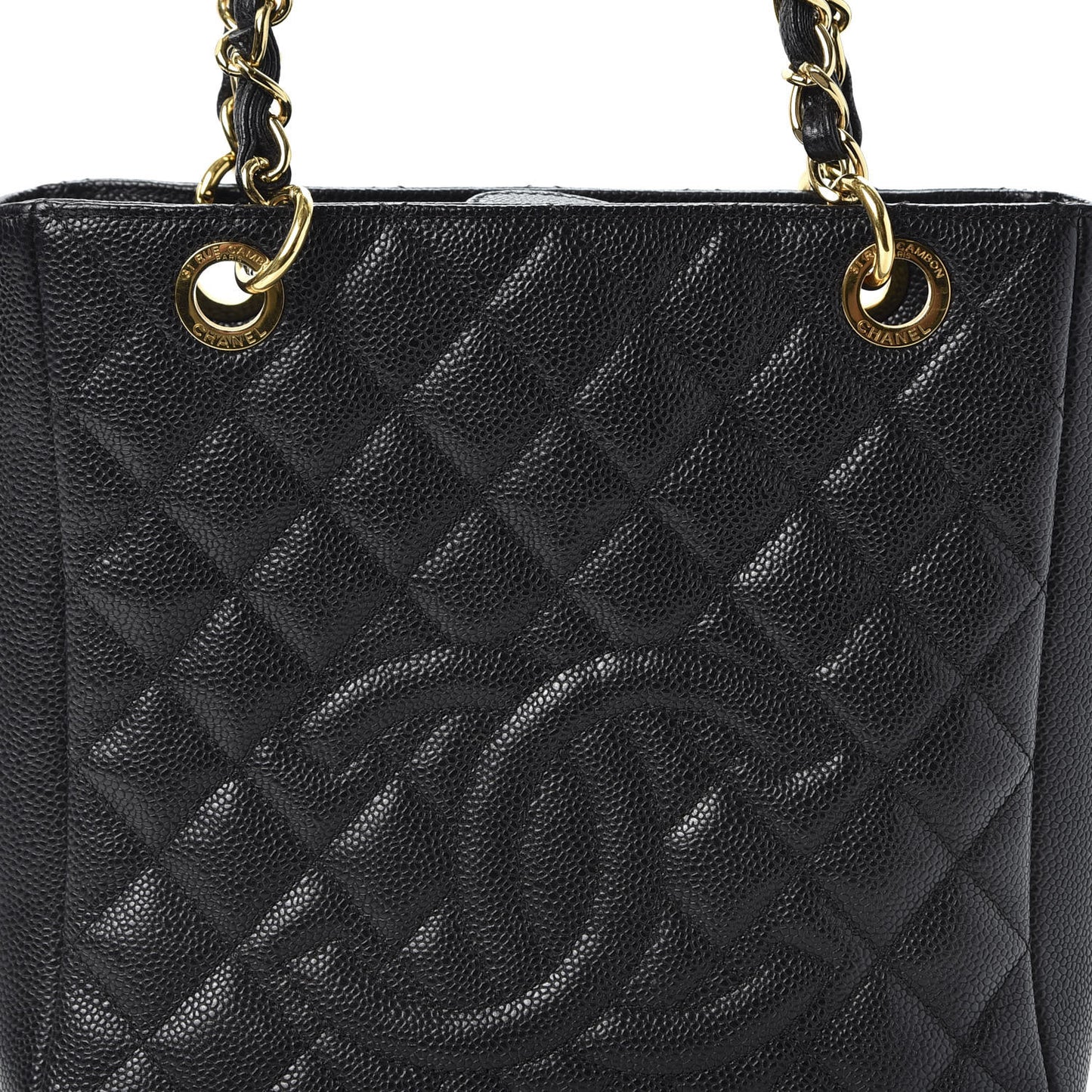Caviar Petit Shopping Tote PST Black