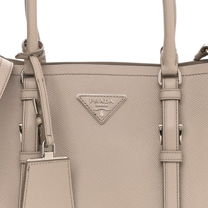 Prada Saffiano Cuir Medium Double Handle Tote Argilla 8 of 13
