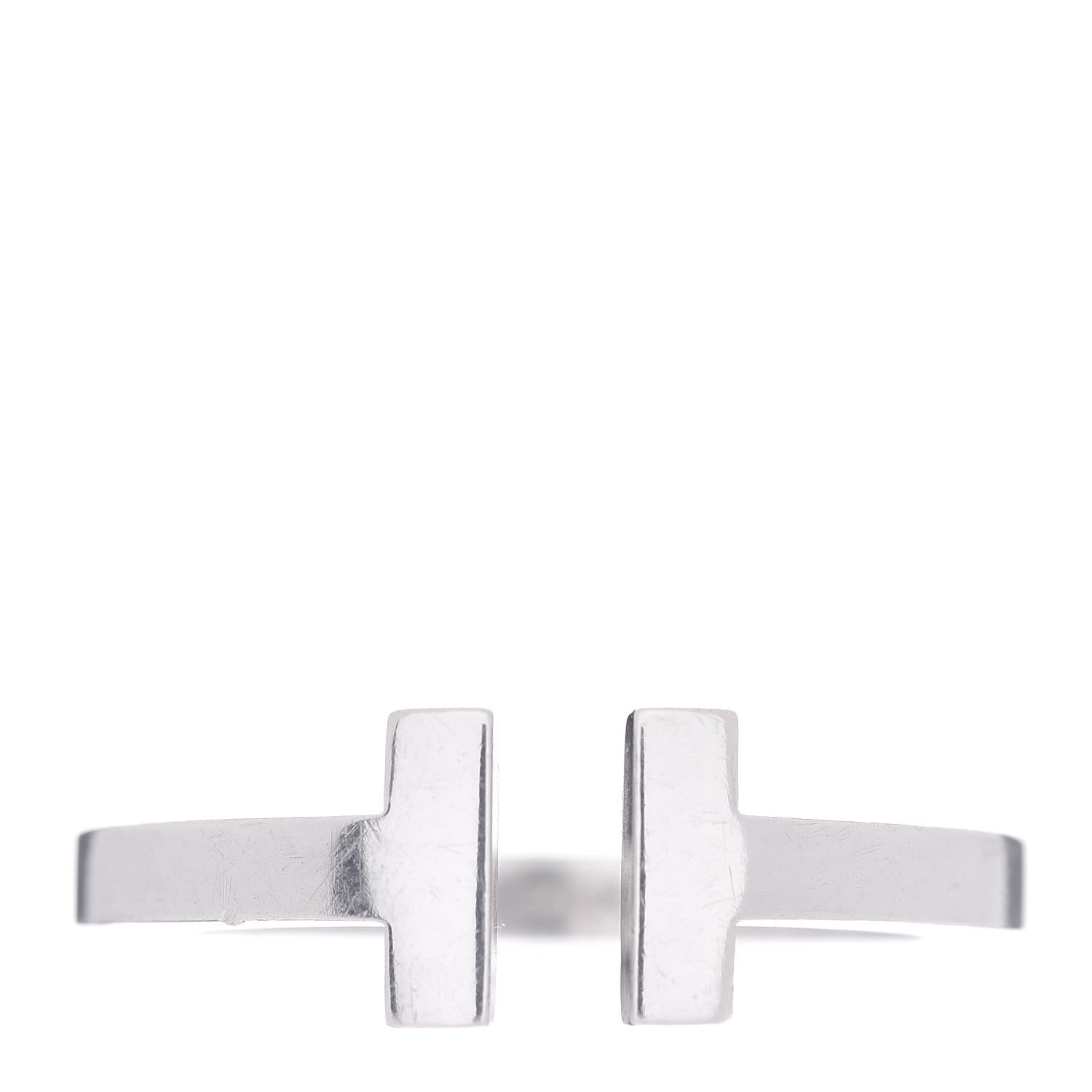 Tiffany Sterling Silver T Square Ring 58 8.5 1 of 5