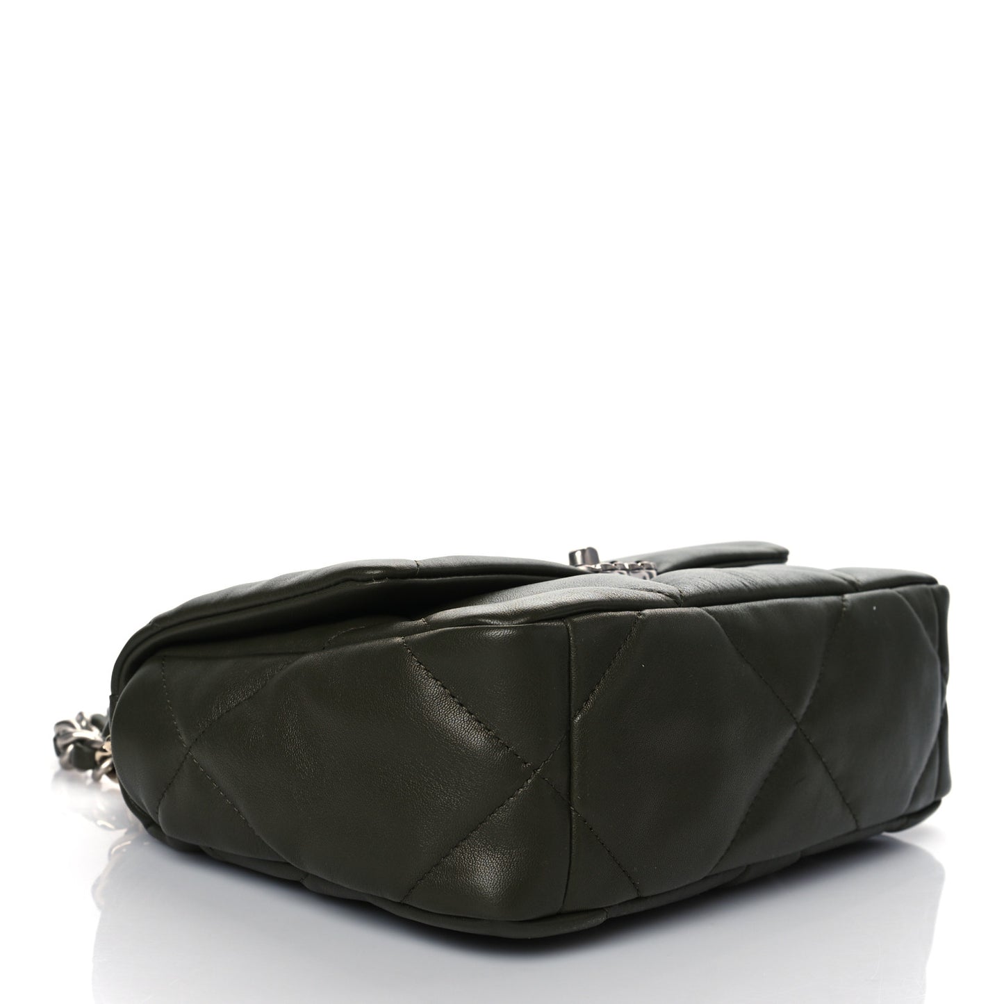 Lambskin Quilted Medium Chanel 19 Flap Khaki