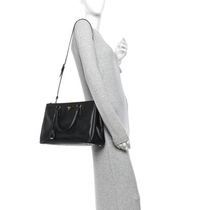 Prada Saffiano Medium Galleria Double Zip Tote Black 2 of 11