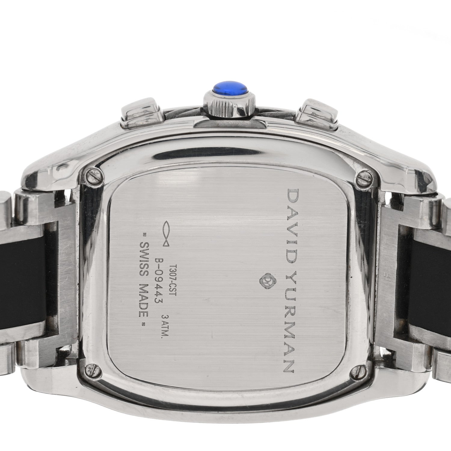 David Yurman Stainless Steel Rubber Diamond Bezel 35mm Thoroughbred Chronograph Quartz Watch Black 4 of 5