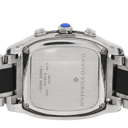 David Yurman Stainless Steel Rubber Diamond Bezel 35mm Thoroughbred Chronograph Quartz Watch Black 4 of 5