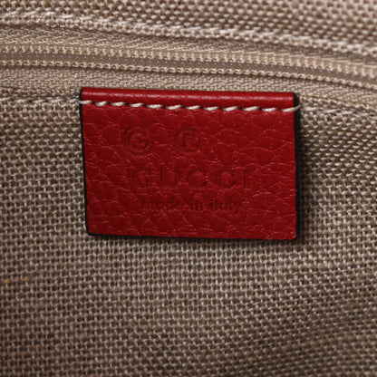 Gucci Dollar Calfskin Medium Interlocking G Top Handle Shoulder Bag Red 5 of 8