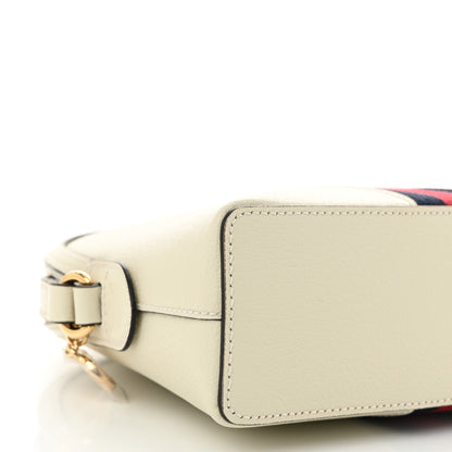 Gucci Textured Dollar Calfskin Web Small Ophidia Dome Shoulder Bag Mystic White 9 of 10