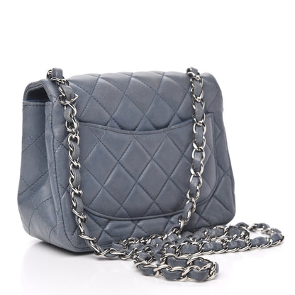 Chanel Lambskin Quilted Mini Square Flap Blue 3 of 16