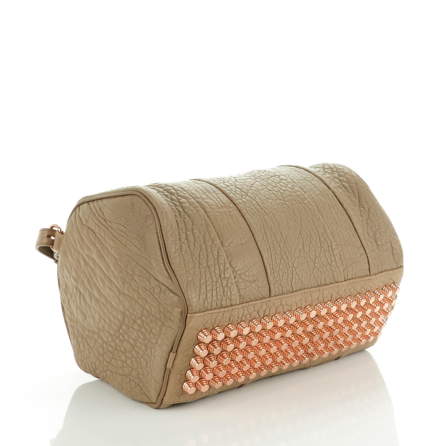 Pebbled Lambskin Rocco Latte Rose Gold Hardware