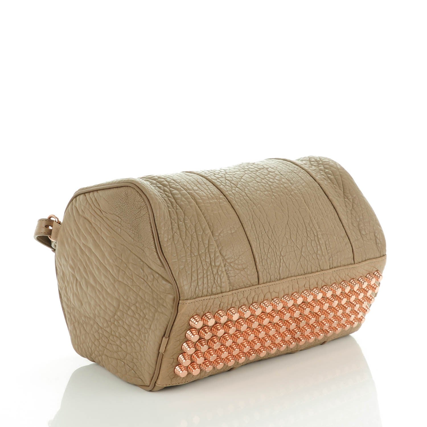 Alexander Wang Pebbled Lambskin Rocco Latte Rose Gold Hardware 4 of 8
