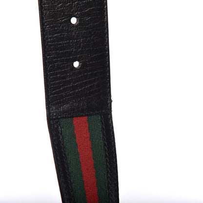 Gucci Calfskin Web Interlocking G Belt 105 42 Black 7 of 9