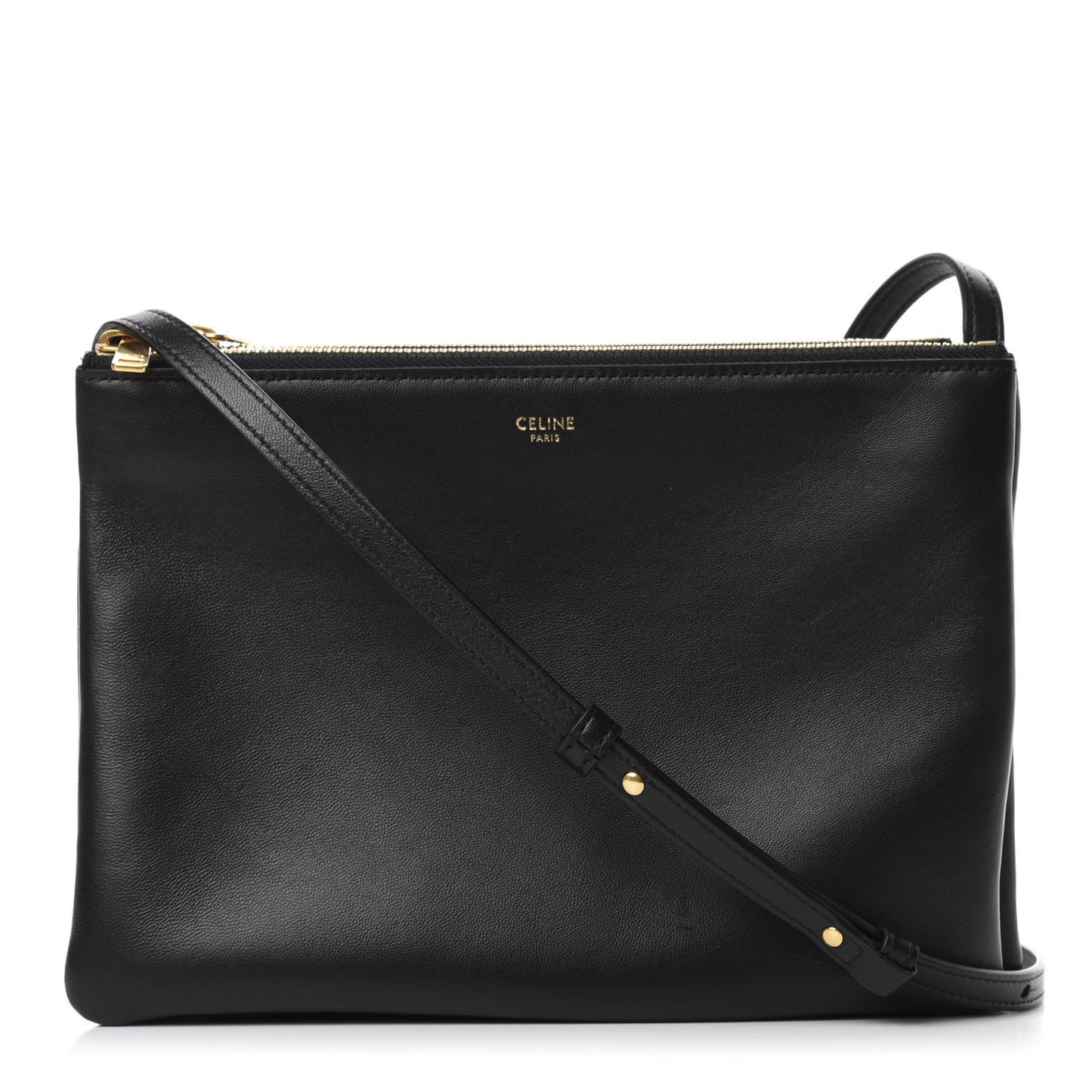 Lambskin Large Trio Crossbody Bag Black