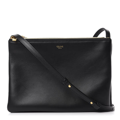 Celine Lambskin Large Trio Crossbody Bag Black 1 of 9