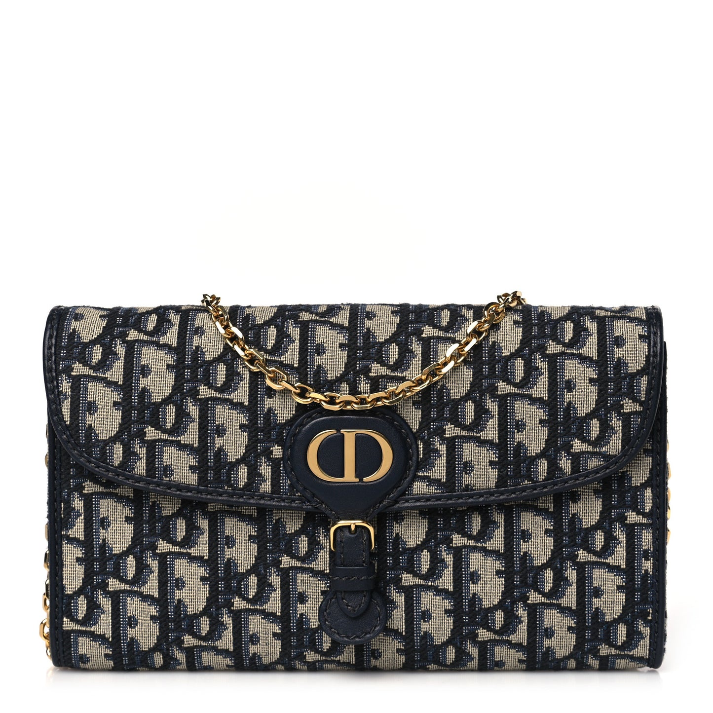 Oblique Bobby East West Pouch With Chain Blue