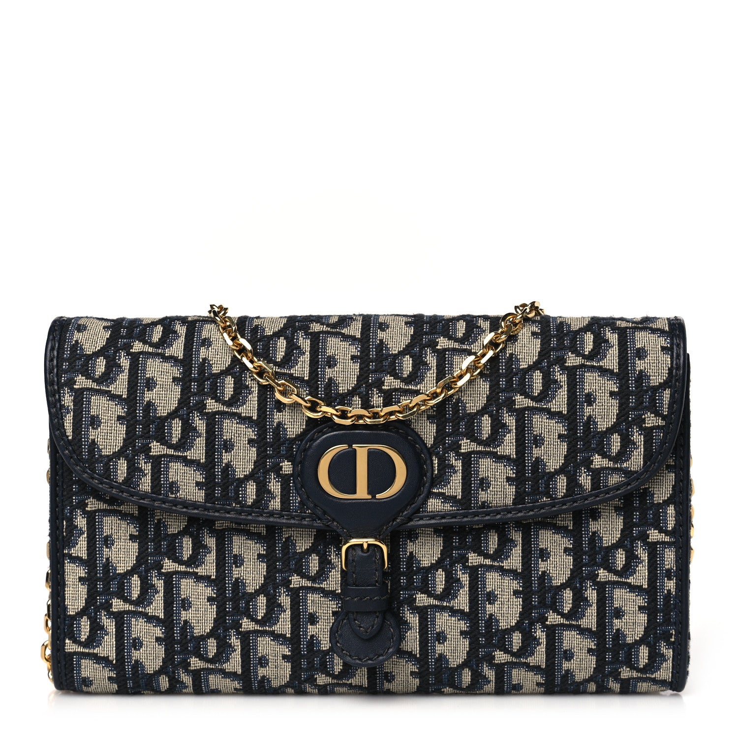 Christian Dior Oblique Bobby East West Pouch With Chain Blue 1 of 10