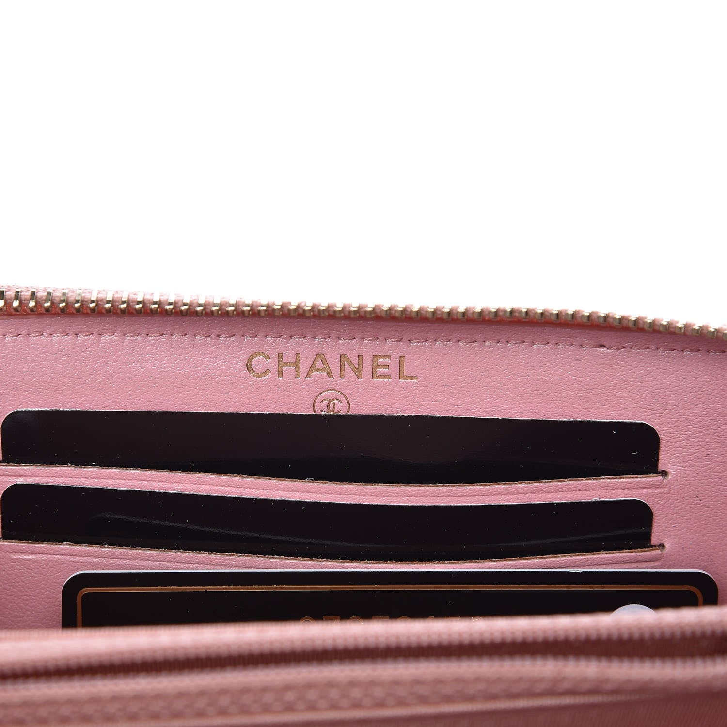 Chanel Iridescent Caviar Quilted Medium Zip Around Wallet Pink 6 of 11