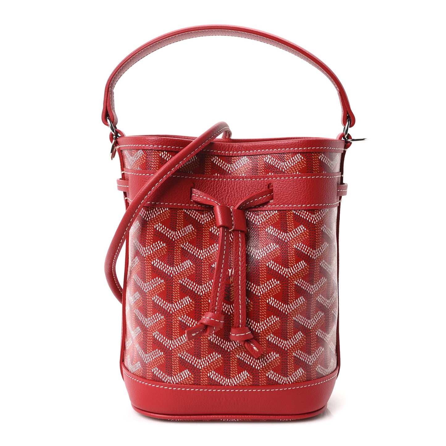Goyardine Petit Flot Mini Bucket Bag Red