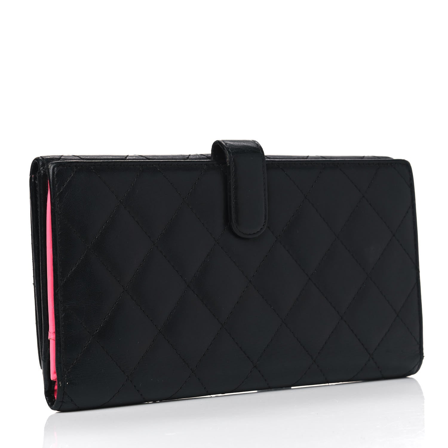 Chanel Calfskin Quilted Cambon Long Double Wallet Black 2 of 13