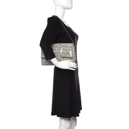 Chanel Patent Calfskin Striped Medium Double Flap Black 2 of 11
